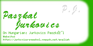 paszkal jurkovics business card